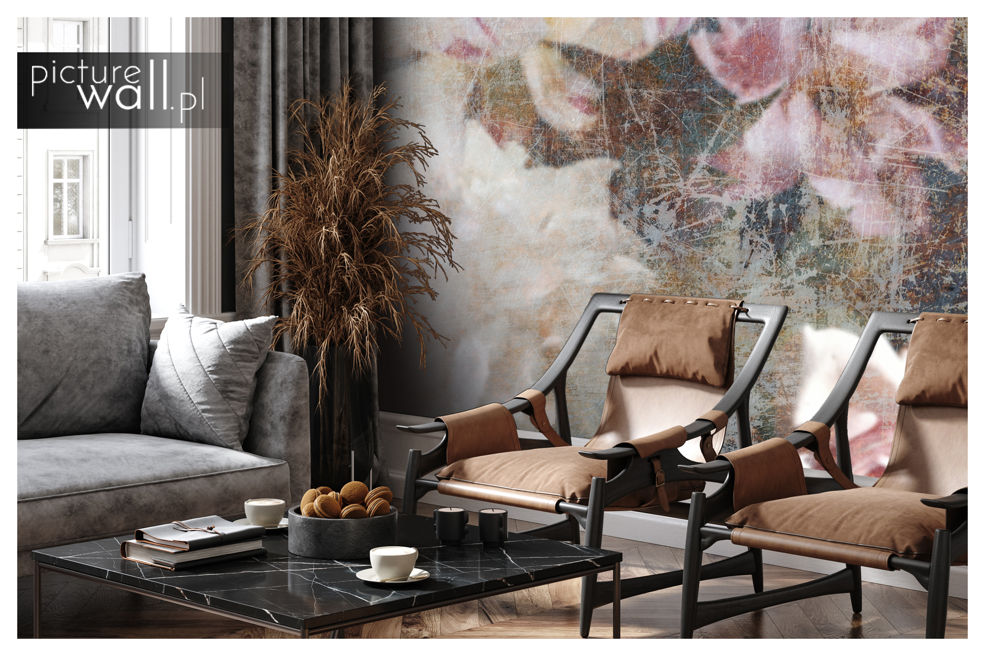 Fototapeta Jasny kwiecisty mural